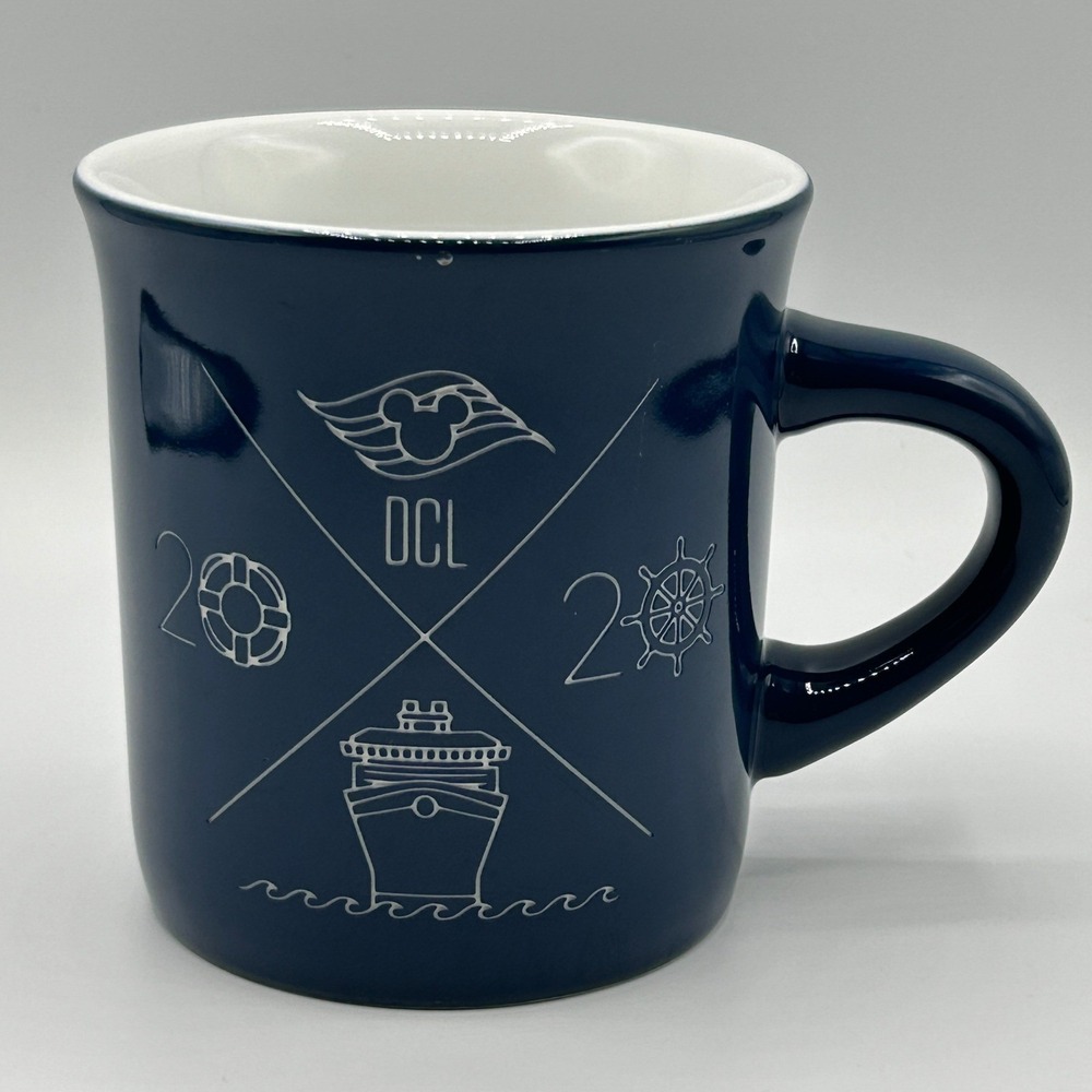 Disney Cruise Line 2020 Navy Blue Nautical Ceramic Coffee Mug Maritime Ship